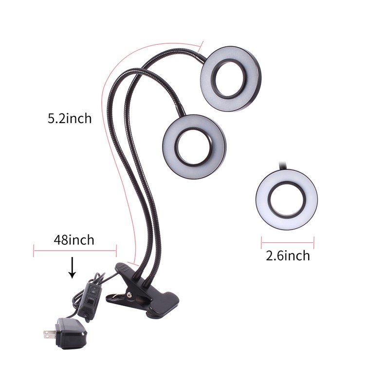 Double Head Gooseneck LED Plant Grow Light 12W - US Plug-4