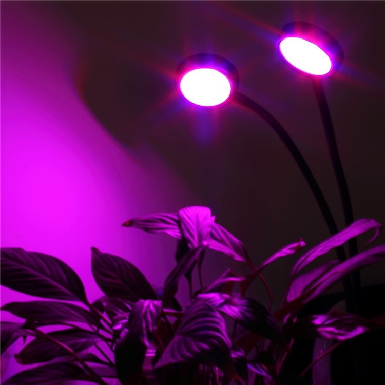 12W Double Head Gooseneck Round LED Plant Grow Light - EU Plug-12