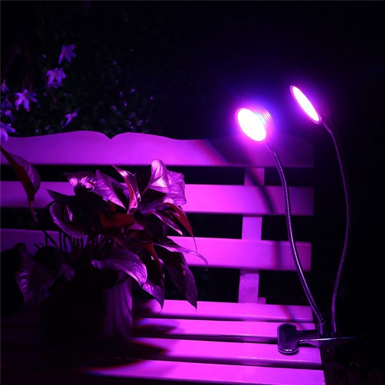 12W Double Head Gooseneck Round LED Plant Grow Light - EU Plug-2