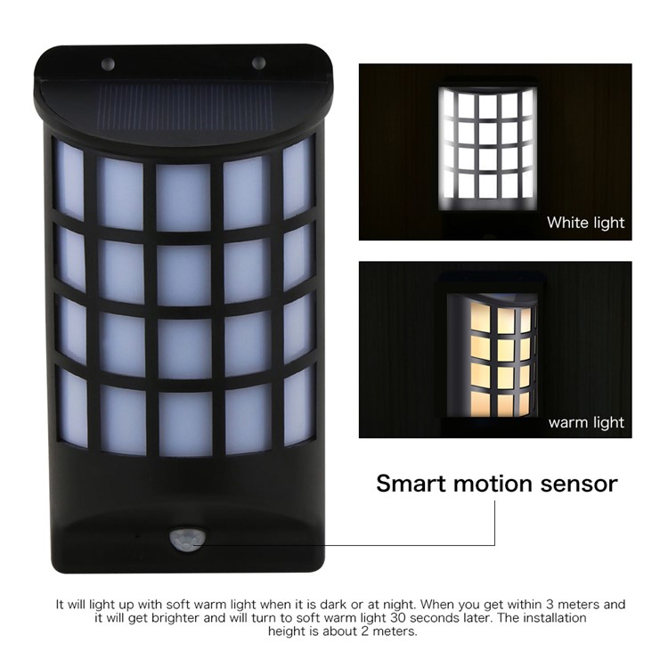 YY-106 Solar Energy Light Sensor and PIR Sensor Light Outdoor Wall Light Semi-circular Wall Lamp-4