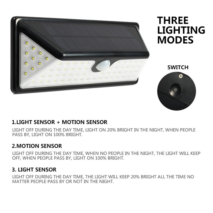 WH-BD-B1-5W Solar Energy Light Sensor and PIR Sensor Light Outdoor LED Wall Light - White Light-2