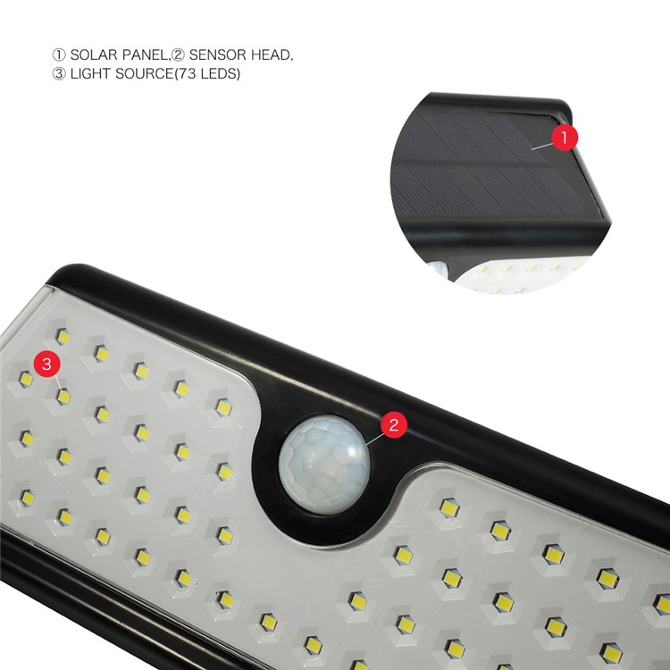 WH-BD-B1-5W Solar Energy Light Sensor and PIR Sensor Light Outdoor LED Wall Light - White Light-4