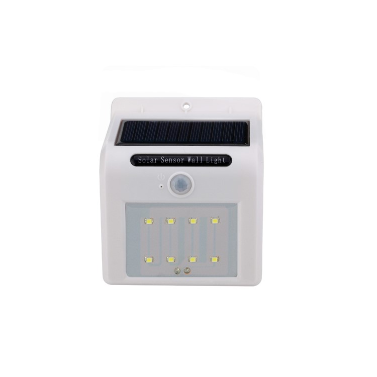 IP64 Waterproof Solar Panel Light Sensor and PIR Sensor Light Outdoor LED Wall Light - White-2