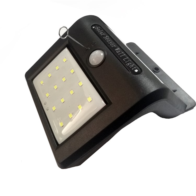 16 LED Solar Energy Light Sensor and PIR Sensor Light Outdoor Waterproof LED Wall Light - Black-3