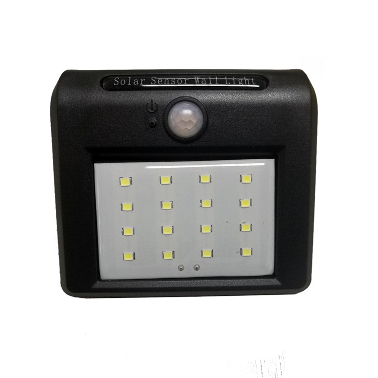 16 LED Solar Energy Light Sensor and PIR Sensor Light Outdoor Waterproof LED Wall Light - Black-4