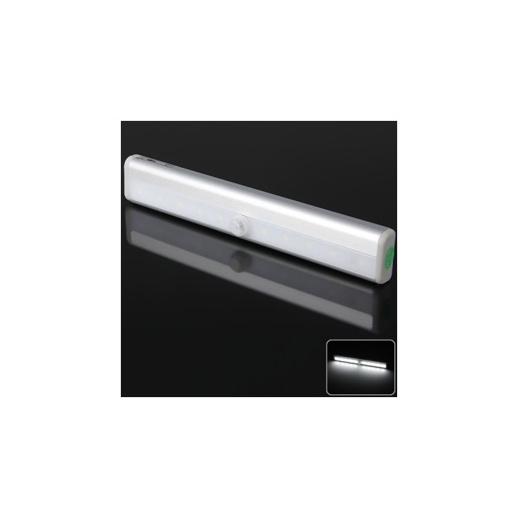 10 LEDs PIR Motion Sensor Cabinet Light Battery Powered Night Light - White / White Light-39