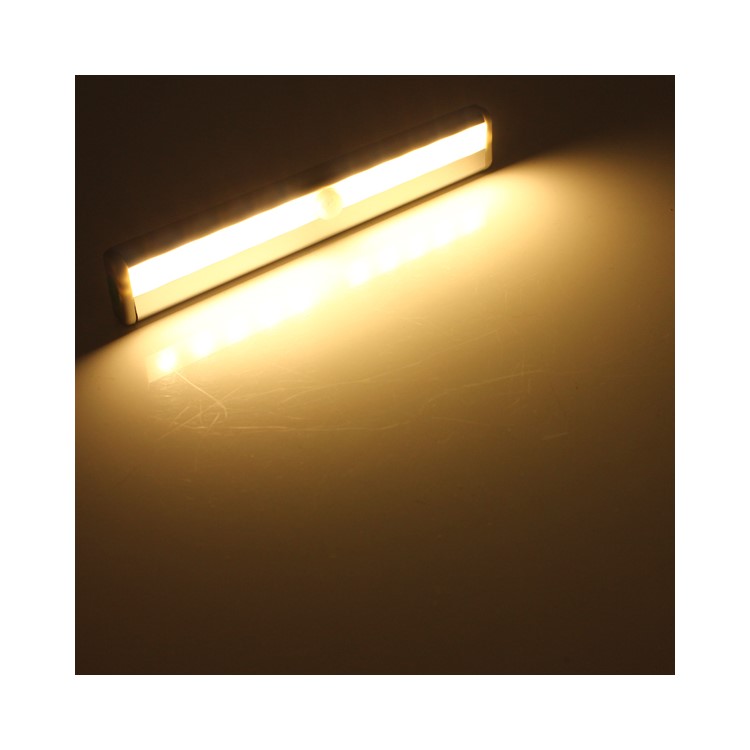 10 LEDs PIR Motion Sensor Cabinet Light Battery Powered Night Light - White / White Light-48
