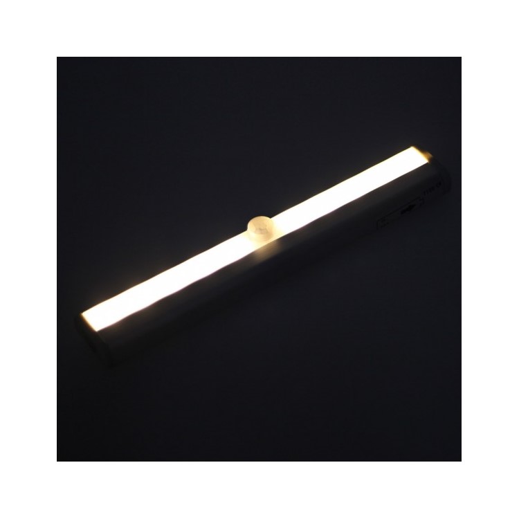 10 LEDs PIR Motion Sensor Cabinet Light Battery Powered Night Light - White / White Light-53