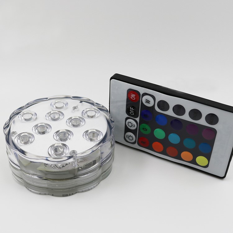 Remote Controller Submersible LED Light Multi-color Changing Waterproof 10-LED Night Light-11