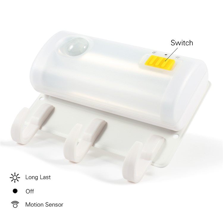 Magnetic Suction Human Body Infrared Sensor Light + Wall Mount Hook 2-in-1 Design - White Light-3