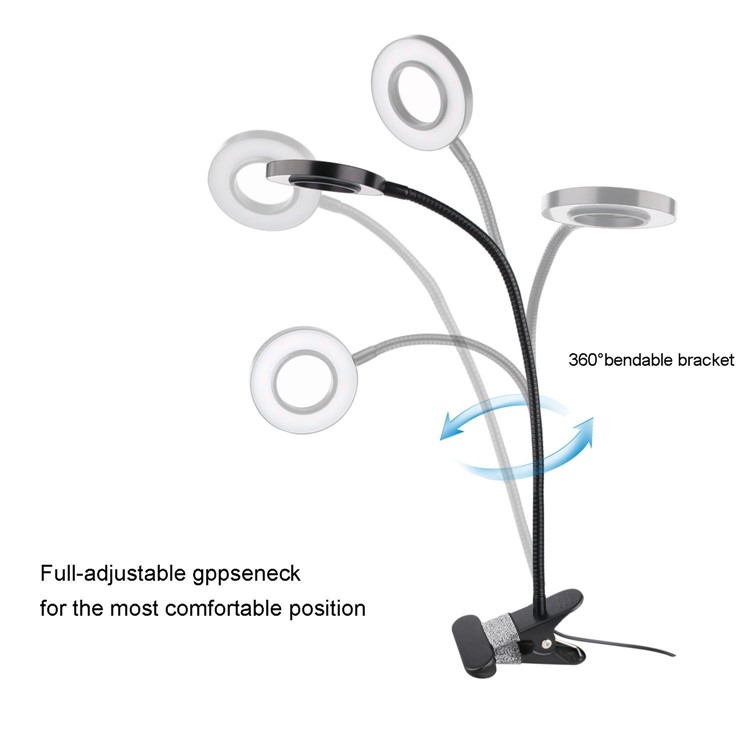 10W Dimmable LED Grow Light with 360 Degree Rotating Gooseneck and Clip for Indoor Plants-10