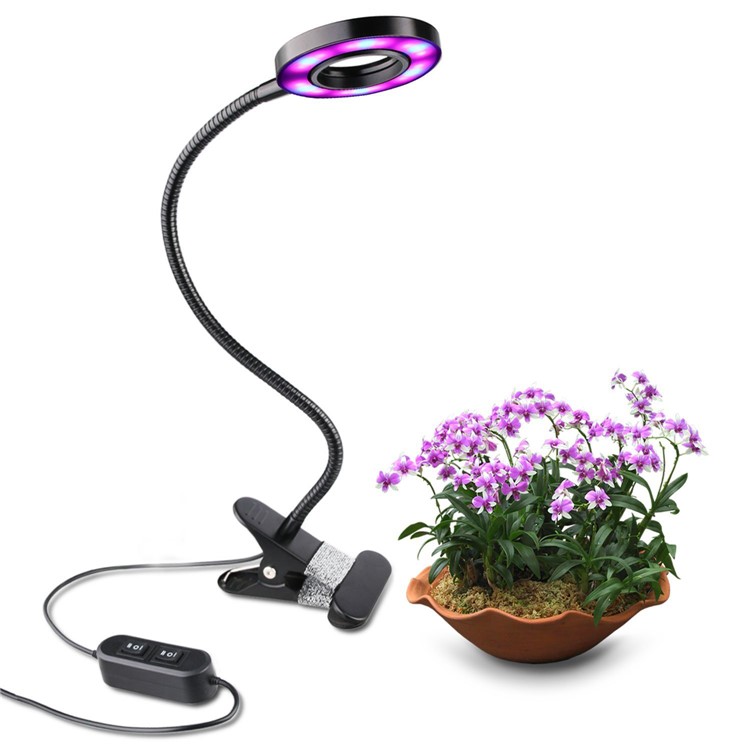 10W Dimmable LED Grow Light with 360 Degree Rotating Gooseneck and Clip for Indoor Plants-6