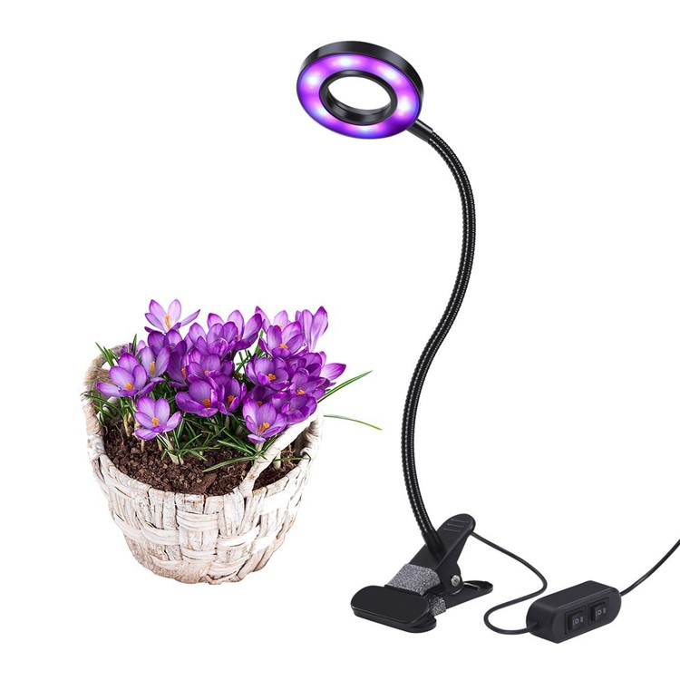 10W Dimmable LED Grow Light with 360 Degree Rotating Gooseneck and Clip for Indoor Plants-7