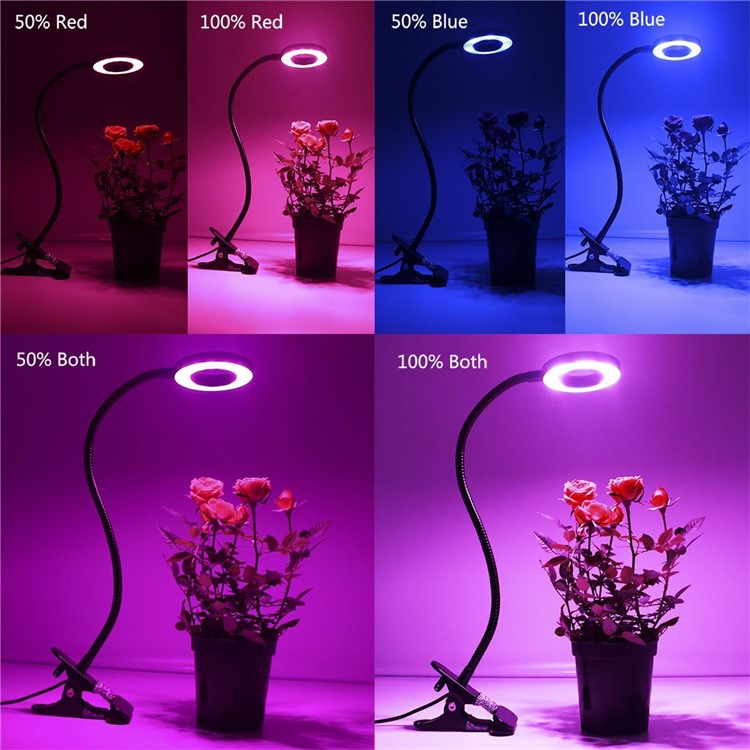 10W Dimmable LED Grow Light with 360 Degree Rotating Gooseneck and Clip for Indoor Plants-8