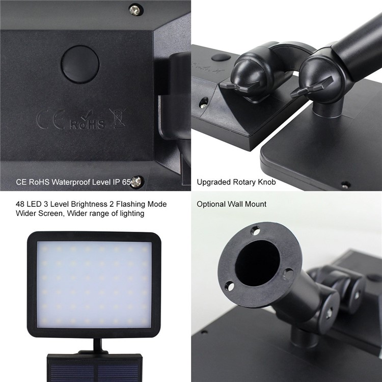 Outdoor Solar Power 48-LED Wall Spotlight Street Lamp LED Lawn Light-7