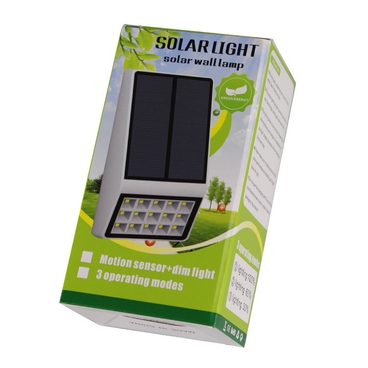 15-LED Outdoor Solar Powered Motion Sensor Light Waterproof Wall Lamp (SL-860) - Black-13