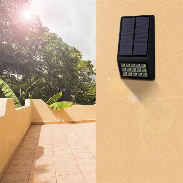 15-LED Outdoor Solar Powered Motion Sensor Light Waterproof Wall Lamp (SL-860) - Black-14