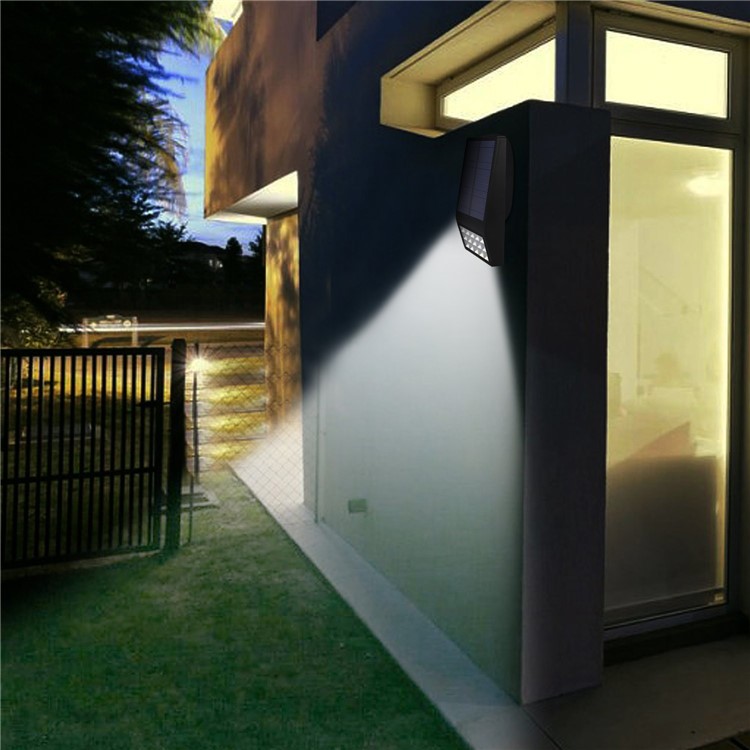 15-LED Outdoor Solar Powered Motion Sensor Light Waterproof Wall Lamp (SL-860) - Black-3