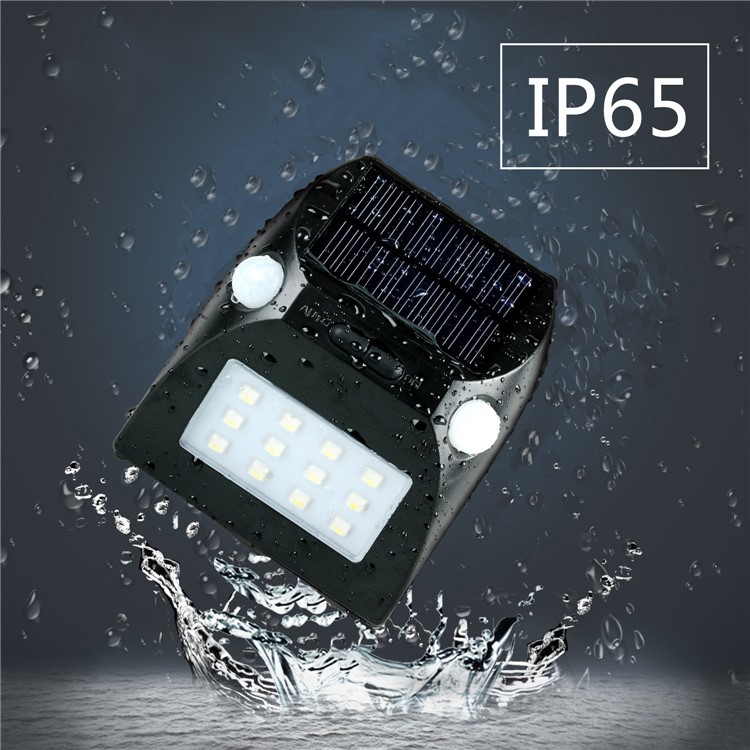 YL002-2A Solar Wall Light with Dual PIR Motion Sensors with 5 Lighting Modes and RGB Color Changing - Black-10