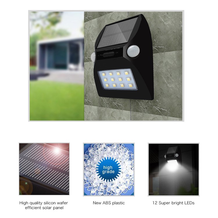 YL002-2A Solar Wall Light with Dual PIR Motion Sensors with 5 Lighting Modes and RGB Color Changing - Black-16