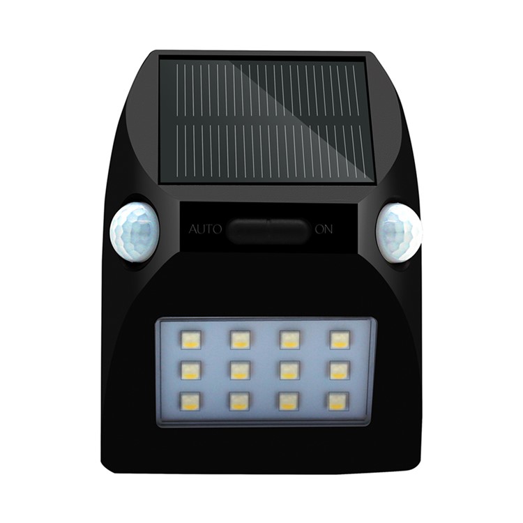 YL002-2A Solar Wall Light with Dual PIR Motion Sensors with 5 Lighting Modes and RGB Color Changing - Black-2
