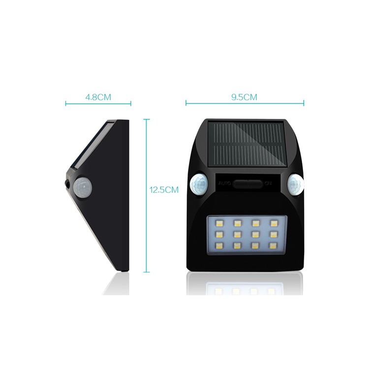 YL002-2A Solar Wall Light with Dual PIR Motion Sensors with 5 Lighting Modes and RGB Color Changing - Black-20