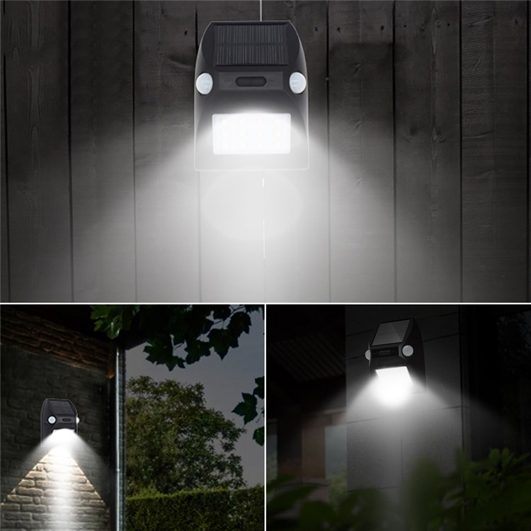 YL002-2A Solar Wall Light with Dual PIR Motion Sensors with 5 Lighting Modes and RGB Color Changing - Black-5
