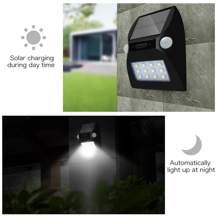 YL002-2A Solar Wall Light with Dual PIR Motion Sensors with 5 Lighting Modes and RGB Color Changing - Black-8