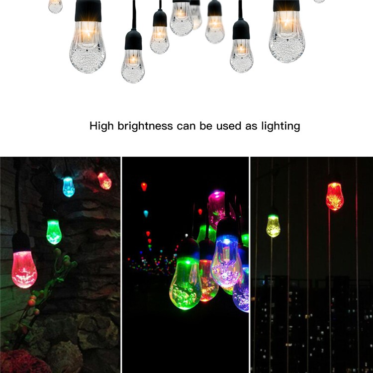 YL003-1A 12 Bulbs Outdoor Solar String Lights and 4.5M Extension Cord IP65 Weatherproof String Lights-1