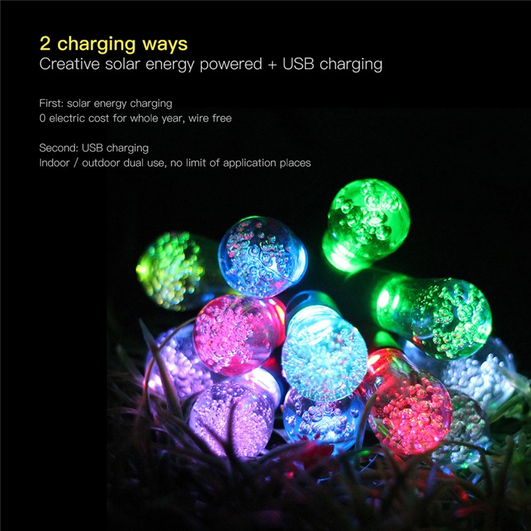 YL003-1A 12 Bulbs Outdoor Solar String Lights and 4.5M Extension Cord IP65 Weatherproof String Lights-11