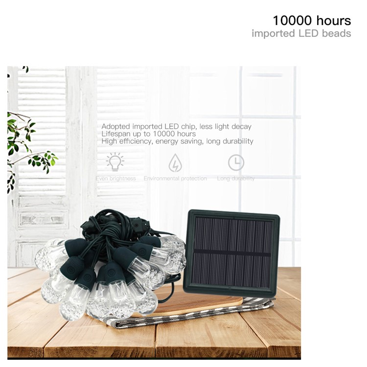 YL003-1A 12 Bulbs Outdoor Solar String Lights and 4.5M Extension Cord IP65 Weatherproof String Lights-4
