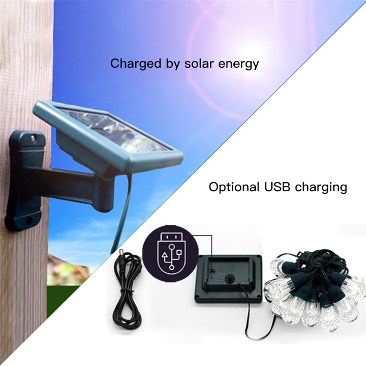 YL003-1A 12 Bulbs Outdoor Solar String Lights and 4.5M Extension Cord IP65 Weatherproof String Lights-9