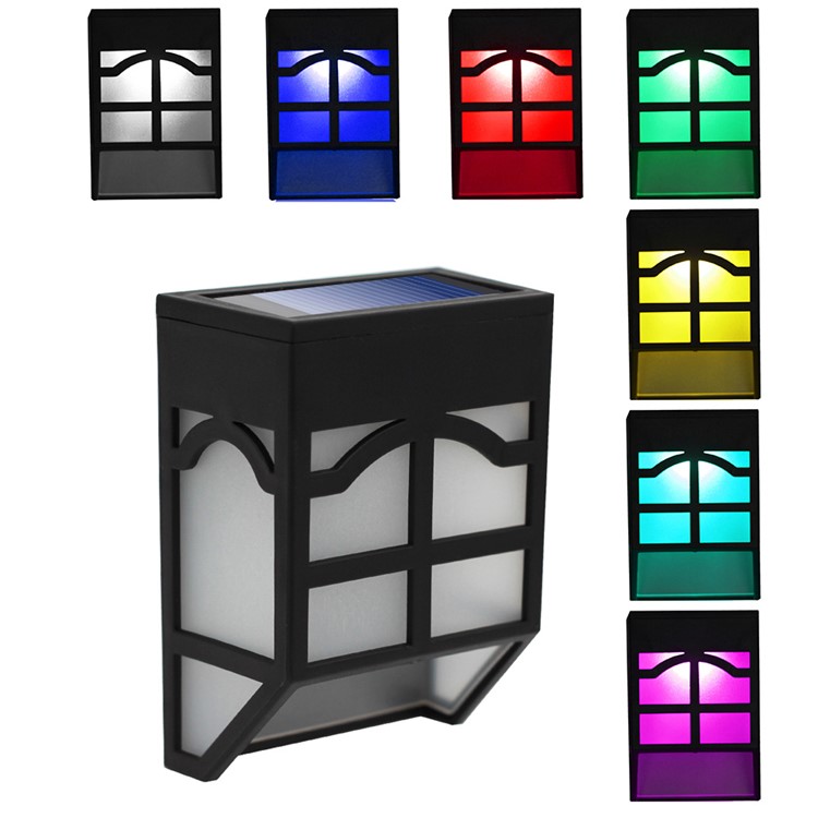 YL005-1A IP65 Waterproof 2-LED RGB Solar Fence Light with 2 Lighting Modes and 7 Color Changing-1