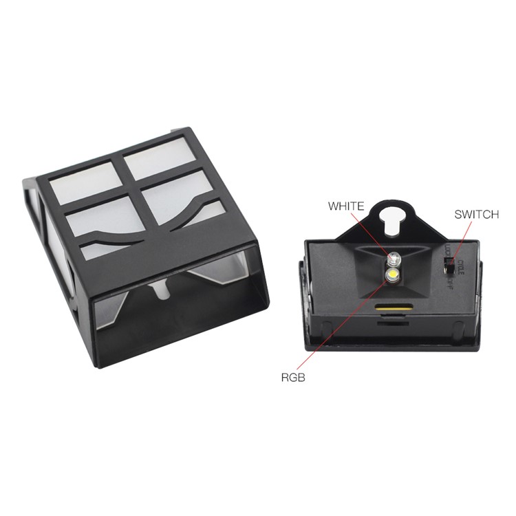 YL005-1A IP65 Waterproof 2-LED RGB Solar Fence Light with 2 Lighting Modes and 7 Color Changing-2