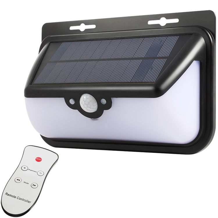 68-LED-Outdoor-wasserdichte Solarenergie Betrieben Bewegung Sensor Licht Wandleuchte Mit Fernbedienung - Schwarz-1