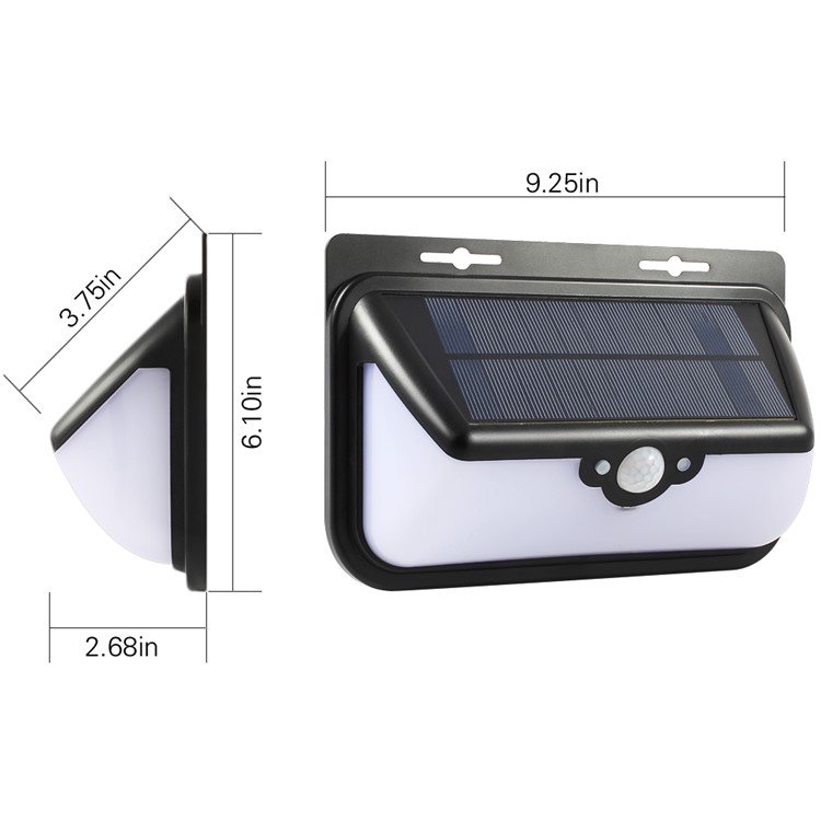 68-LED-Outdoor-wasserdichte Solarenergie Betrieben Bewegung Sensor Licht Wandleuchte Mit Fernbedienung - Schwarz-3