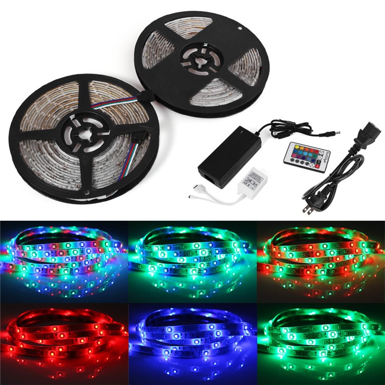 10M DC12V 3528SMD 600 LED RGB Wasserdichte Weiche Lichtleiste YK0422 - EU-Stecker-1