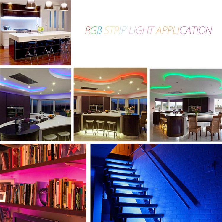 YK0415 10M DC12V Soft RGB LED Strip Light Lamp for Home Decoration-11