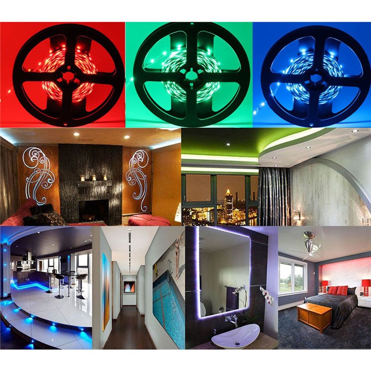 10M DC12V Soft RGB LED Strip Light with IR Remote for DIY Decoration - US Plug-5