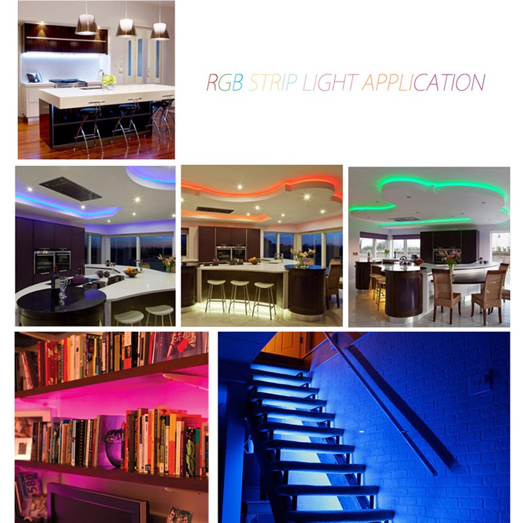 10M DC12V Soft RGB LED Strip Light with IR Remote for DIY Decoration - US Plug-6