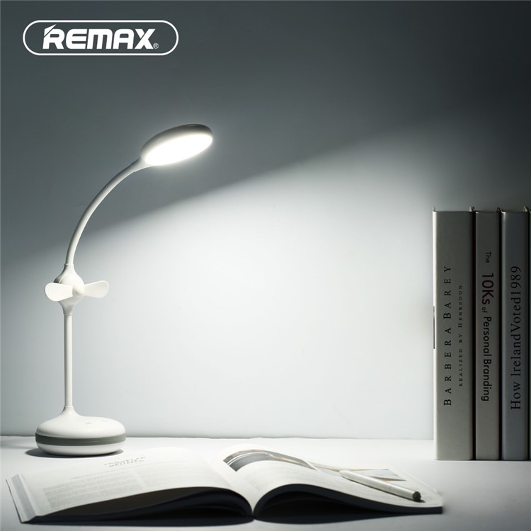 REMAX RT-E601 2-in-1 4W Augenschutz 360 Grad Rundtischleuchte Mit Mini-Lüfter - Weiß-6