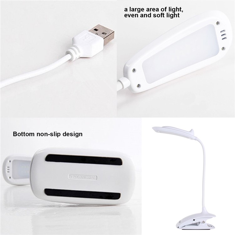 YK2201 LED Desk Clip Lamp USB Rechargeable Touch Sensor Dimmable Table Lamp-4
