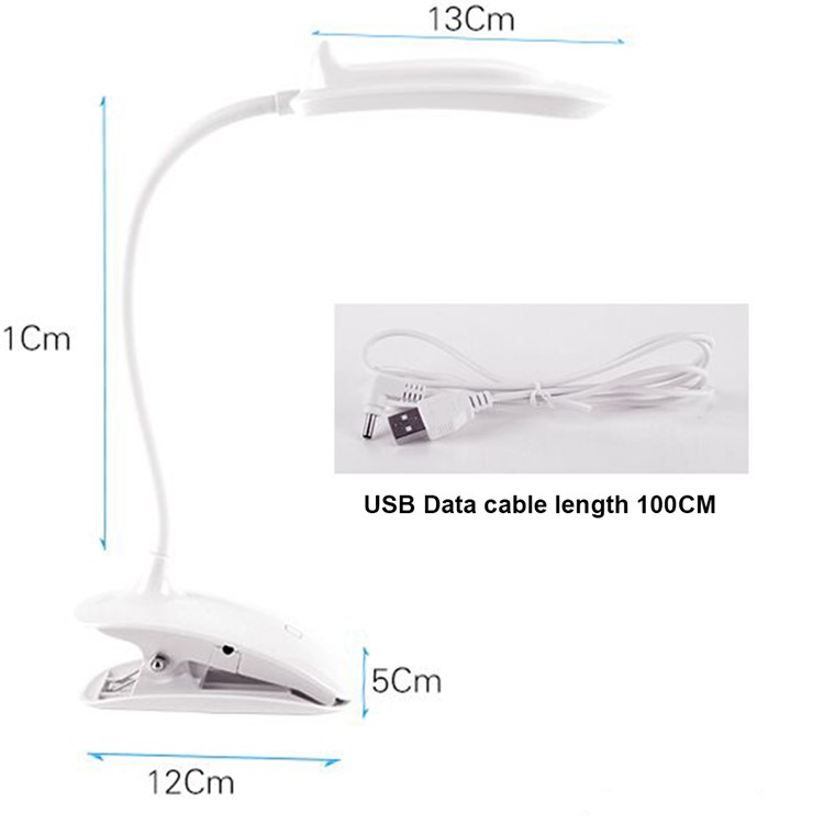 YK2201 LED Desk Clip Lamp USB Rechargeable Touch Sensor Dimmable Table Lamp-5