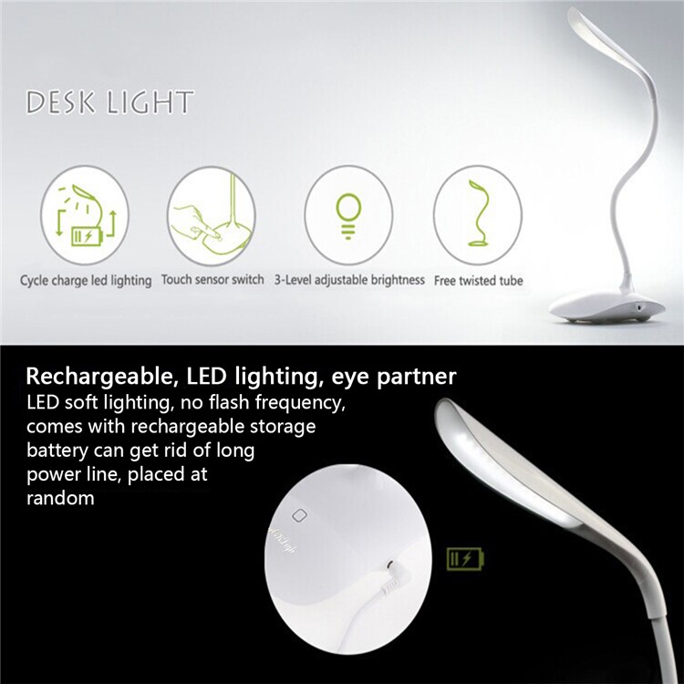 YK2202 5W USB Rechargeable Touch Sensor LED Reading Light Desk Table Lamp-7
