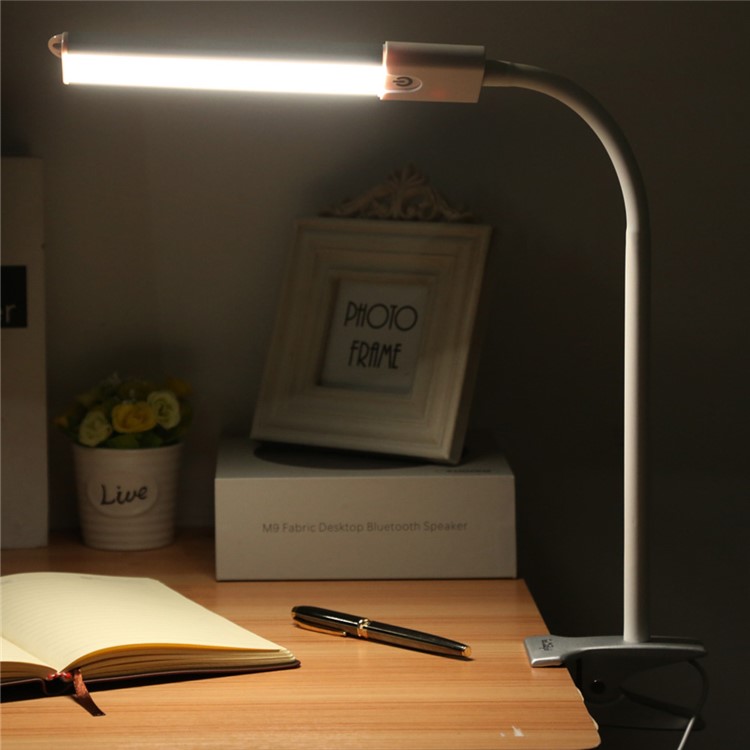YK2254 Dimmable Metal Clip LED Reading Desk Lamp - Silver-5