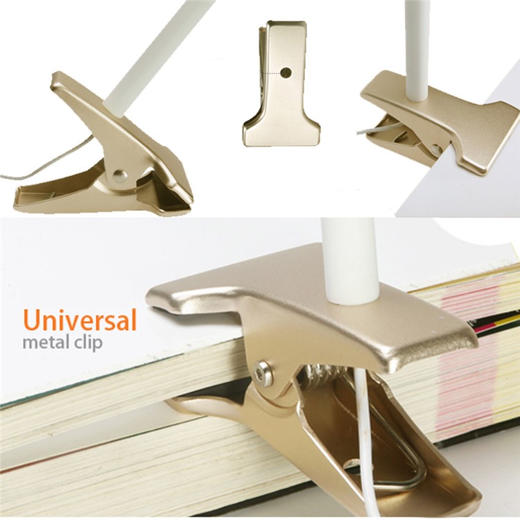 YK2254 Dimmable Metal Clip LED Reading Desk Lamp - Silver-8