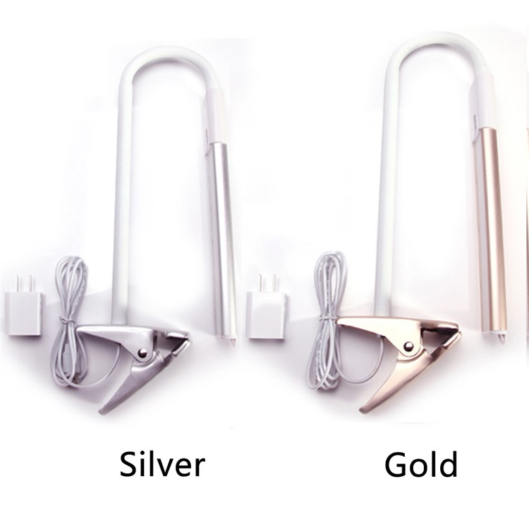 YK2254 Dimmable Metal Clip LED Reading Desk Lamp - Silver-9