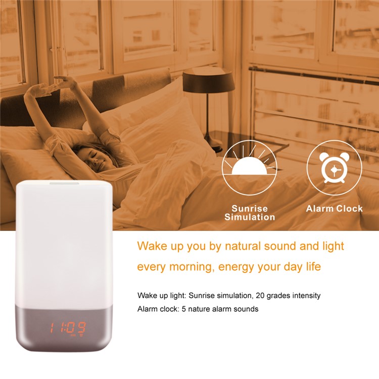 MY-03 Dimmable LED Night Light Touch Control Bedside Lamp with Alarm Clock-14