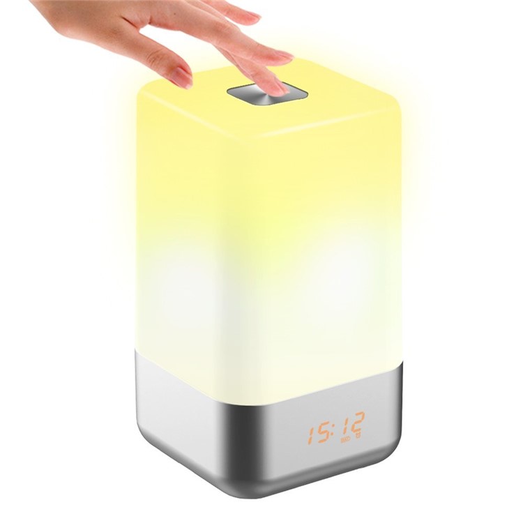 MY-03 Dimmable LED Night Light Touch Control Bedside Lamp with Alarm Clock-3