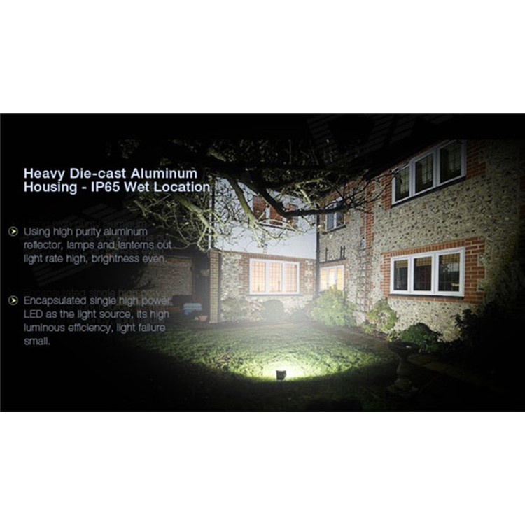 10W Solar Powered Waterproof Outdoor LED Flood Light - Cool White-11